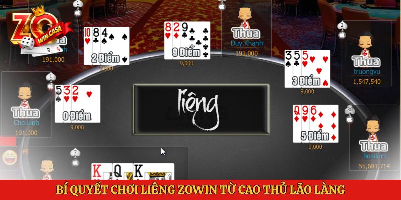Bí quyết chơi Liêng Zowin từ cao thủ lão làng