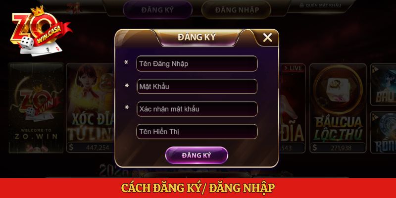 Zowin 5 Cách đăng ký/ đăng nhập